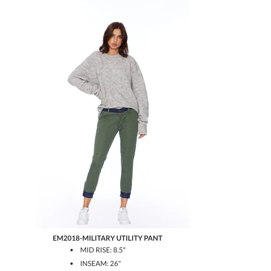 Etienne Marcel Military Mid Rise Two Toned Cropped Joggers Size 24 Em2018